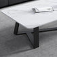 Cross Table Base Design Rectangular Slate Table Glam Style Coffee Table