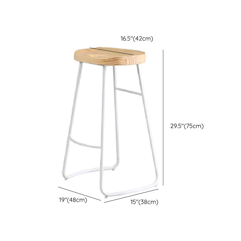 Taburete de madera maciza, taburete contemporáneo sin brazos para sala de estar