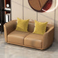 Modern Standard Leather Sofa Stationary Flared Arm Sofa for Living Room