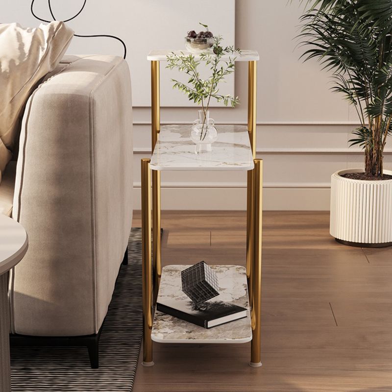 Mesa lateral rectangular contemporánea Top 4 patas Tabla Fin