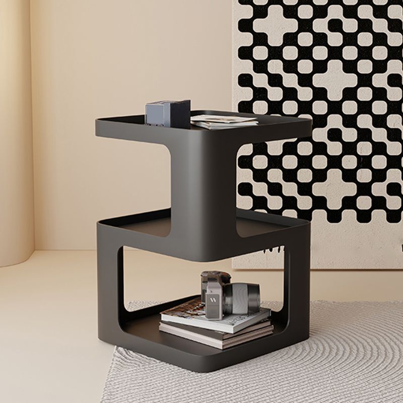 Ultra-Modern Side End Snack Table with Metal Shelves Bedroom Side Table Clearhalo 'Coffee & Accent Tables' 'End & Side Tables' 'end_side_tables' 'furn' 'furn_end_side_tables' 'Furniture' 'Living Room Furniture' 1200x1200_a18f58b7-1e58-4ae0-914d-82ff69fbe3c9