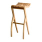 Industrial Backless Armless Counter Stool Pine Wood Bar Stool with Pedal for Bar