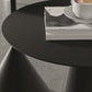 Mesa de centro con pedestal en blanco y negro, mesa de cóctel minimalista de metal
