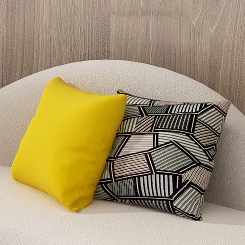 White Wool Curved Sofa Modern Armless Sofa with Tight Back for Living Room