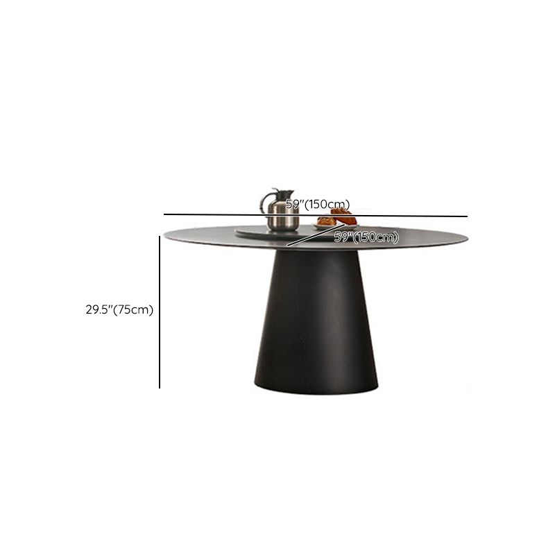 Contemporary Dining Round Table Sintered Stone Table with Metal Legs for Home Use Clearhalo 'Dining Tables & Seating' 'Dining Tables' 'dining_table' 'furn' 'furn_dining_table' 'Furniture' 'Kitchen & Dining Furniture' 1200x1200_a19271f1-b953-4aba-8ea1-802ad3cfd27f