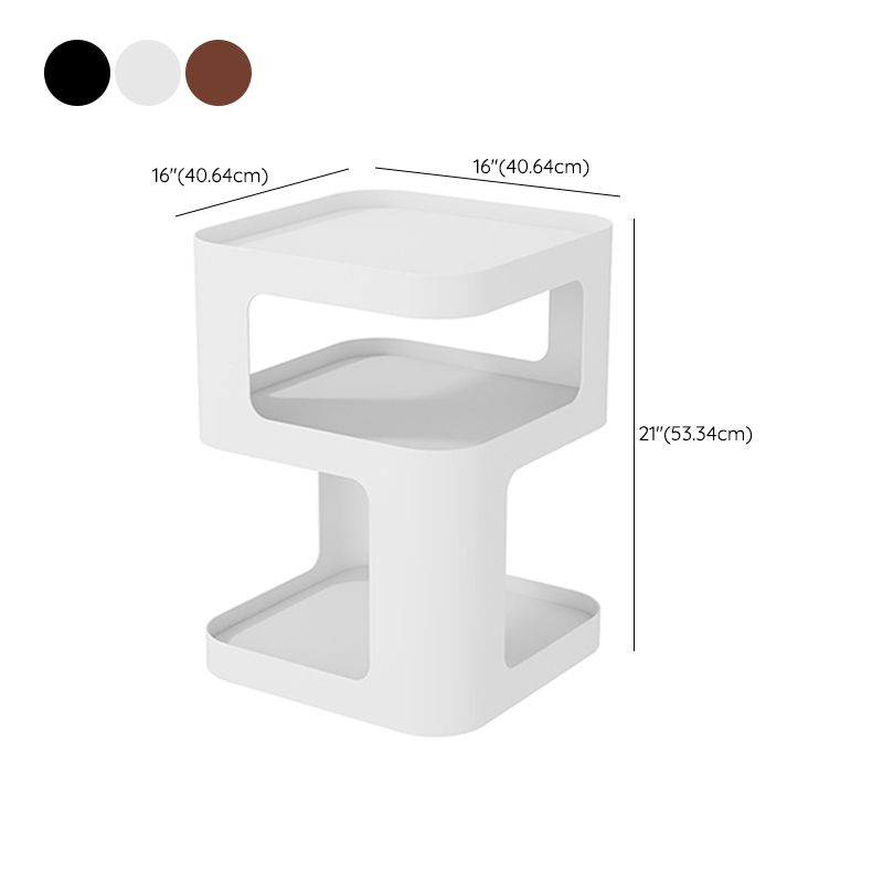 Tavolo da spuntino all'estremità laterale contemporanea con ripiani in metallo tavolo da camera da letto