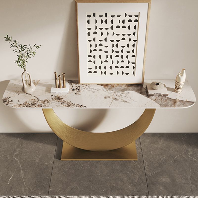 Mesa de consola glamera mesa de sofá de acabado antiguo en piedra