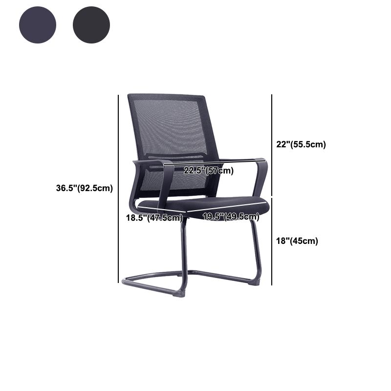 Modern & Contemporary Mid-Back Chair Black Desk Chair Microfiber Office Chair Clearhalo 'furn' 'furn_office_chair' 'Furniture' 'Office Chairs' 'Office Furniture' 'office_chair' 1200x1200_a1956af0-90be-4c58-8ab7-66f23a872567