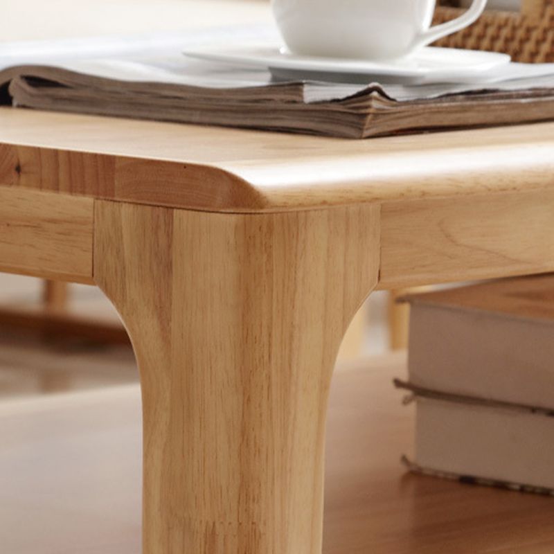 Modern Wooden 4 Legs Coffee Table with Storage Rectangular Cocktail Table in Oak/Walnut Clearhalo 'Coffee & Accent Tables' 'Coffee Tables' 'coffee_tables' 'furn' 'furn_coffee_tables' 'Furniture' 'furniture_coffee_tables' 'Living Room Furniture' 1200x1200_a1969b1b-0202-422f-974a-d4dc71d4853f