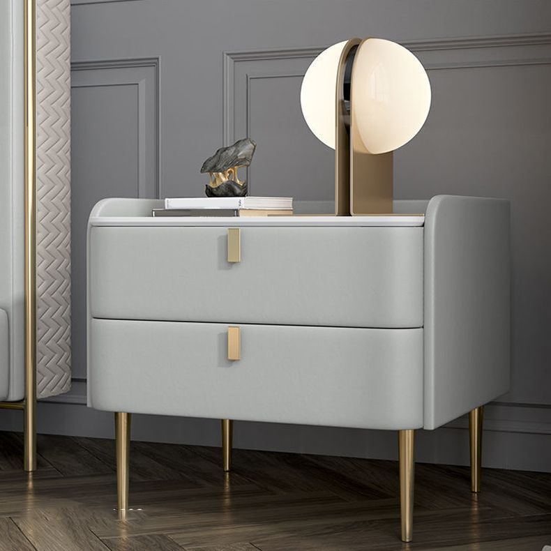 Les jambes de chevet de lit en pierre incluent la table de nuit avec 2 tiroirs