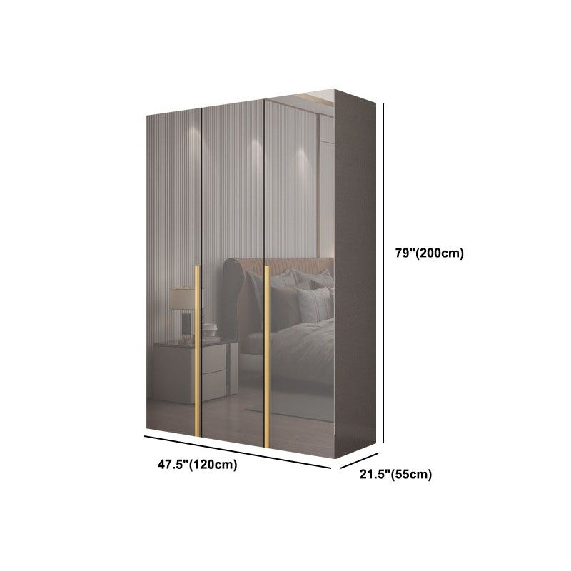 Contemporary Style Wood Wardrobe Gray Colour 1-Drawer Wardrobe Closet for Home Clearhalo 'Armoires & Wardrobes' 'armoires_wardrobes' 'Bedroom Furniture' 'furn' 'furn_armoires_wardrobes' 'Furniture' 1200x1200_a1998b69-4b51-4f25-8cb7-bbee5fd93af7