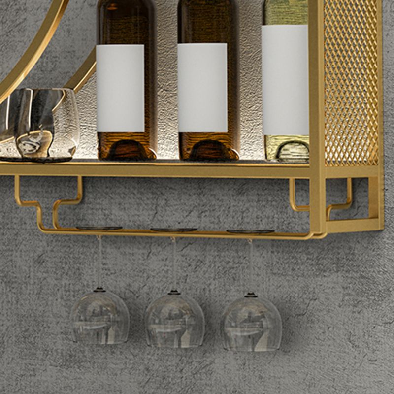 メタルワインホルダーラック現代の壁に取り付けられたワインラックキット光なし