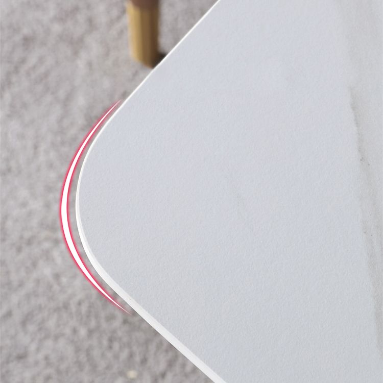 Rectangle 4 Legs Mid-Century Table White Fixed Table with Sintered Stone Clearhalo ' dining_table' 'Dining Tables & Seating' 'Dining Tables' 'furn' 'furn_dining_table' 'Furniture' 'furniture_dining_table' 'Kitchen & Dining Furniture' 'kitchen&dining_furn' 'kitchen' 'kitchen_dining_table' 1200x1200_a19ade97-eeff-4ca3-814a-55c3b3e69770