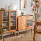 Modern Pine Solid Wood Sideboard 4-drawer Antique Finish Dining Server with Glass Door Clearhalo 'buffet_sideboard' 'Buffets & Sideboards' 'furn' 'furn_buffet_sideboard' 'Furniture' 'Kitchen & Dining Furniture' 1200x1200_a19c18be-4271-4d38-8fca-a351c89dabce