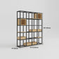 Modern Open Etagere Bookshelf with Black Iron Frame Pine Wood Shelf Clearhalo 'Bookcases' 'Furniture' 'furniture_bookcases' 'kitchen' 'kitchen_bookcases' 'Living Room Furniture' 'Office Furniture' 1200x1200_a19c702d-c744-4e88-aaf9-6ae0537cc5aa