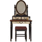 Victorian Makeup Vanity Desk Bedroom Dressing Table Stool Set with Drawer