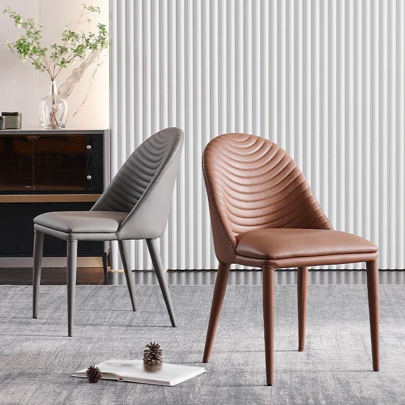 Modern Style Leather Dining Chairs Upholstered Solid Back Chairs (Set of 2) Clearhalo ' kitchen&dining_furn' 'Dining Chairs' 'Dining Tables & Seating' 'dining_chair' 'furn' 'furn_dining_chair' 'Furniture' 'furniture_dining_chair' 'Kitchen & Dining Furniture' 'kitchen' 1200x1200_a1a127fa-2084-48c3-9299-9a58d5fcf25d