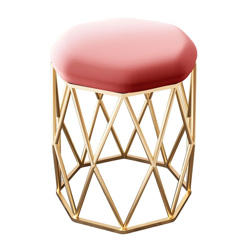 Glamoktomane Samt tränenresistent Feste Farbe Runde Ottomane mit Metallbeinen