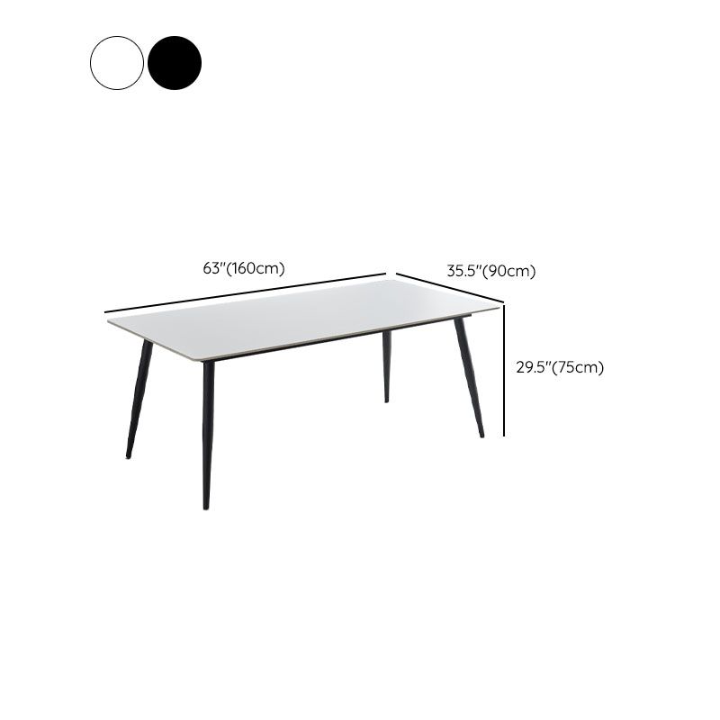 Kitchen Industrial Dinner Table Stone Rectangle 4 Legs Dining Table Clearhalo 'Dining Tables & Seating' 'Dining Tables' 'dining_table' 'furn' 'furn_dining_table' 'Furniture' 'Kitchen & Dining Furniture' 1200x1200_a1a23097-dba4-457b-836a-44ae418d539c