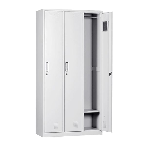 Metal Gray Cabinet for Bathroom Contemporary Storage Cabinet with Hinged Doors Clearhalo 'Armoires & Wardrobes' 'armoires_wardrobes' 'Bedroom Furniture' 'furn' 'furn_armoires_wardrobes' 'Furniture' 1200x1200_a1a31edc-a794-4848-b7bf-5cfbad9e27d1