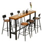 Iron and Wood Rectangular Table Modern Style Milk Tea Shop Cafe Bar Table Clearhalo 'Bar Furniture' 'Bar Tables' 'bar_tables' 'furn' 'furn_bar_tables' 'Furniture' 'Kitchen & Dining Furniture' 1200x1200_a1a389cf-ae17-45ac-81cd-70211e04a7c2
