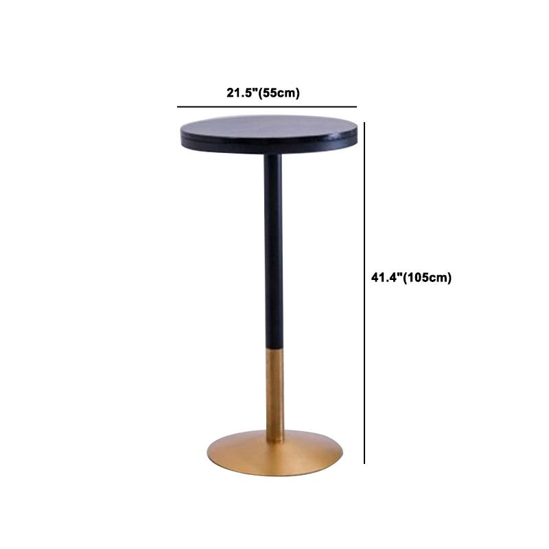 1/3/4 Piezas Mesa de barra de hierro glamorial Juego de bistro redondo con tapa de mármol de imitación negra