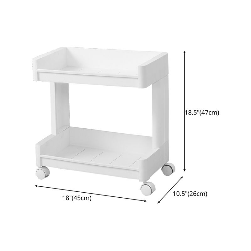 Plastic Geometric Bookcase Contemporary Style Open Back Shelf with Wheels