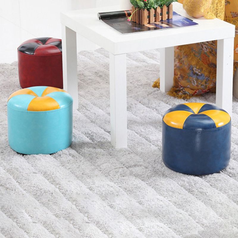 Otomano redondeo de cuero sintéxis color contemporáneo estándar interiores otomano de interior contemporáneo
