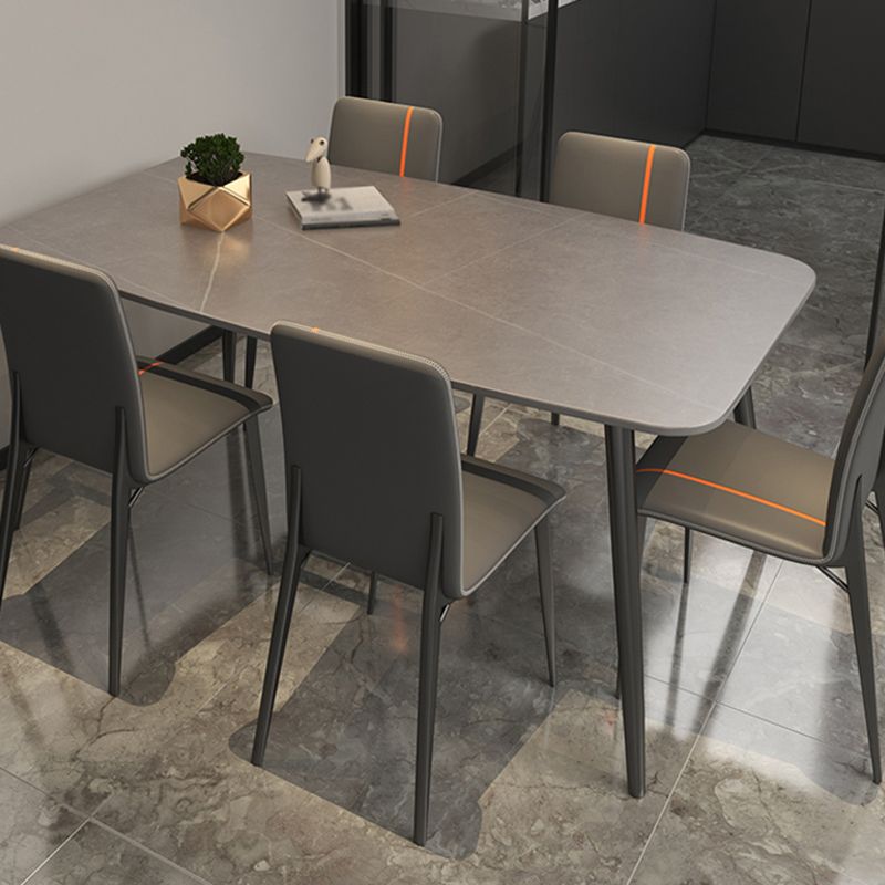 Sintered Stone Indoor Table in Grey Industrial Kitchen Table with 4 Legs Clearhalo 'Dining Tables & Seating' 'Dining Tables' 'dining_table' 'furn' 'furn_dining_table' 'Furniture' 'furniture_dining_table' 'Kitchen & Dining Furniture' 'kitchen' 'kitchen_dining_table' 1200x1200_a1a90cca-9a47-4a5e-9a8f-75eb7f08fbf7