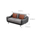 Scandinavian Sofa Faux Leather Gray Pillows Living Room Standard Seating