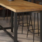 Modern Brown Wood Bistro Table with Rectangle Table Top Black Trestle Table 42'' H Clearhalo 'Bar Furniture' 'Bar Tables' 'bar_tables' 'furn' 'furn_bar_tables' 'Furniture' 'furniture_bar_tables' 'Kitchen & Dining Furniture' 1200x1200_a1af42f7-32af-4ee6-b229-84074e1e7884