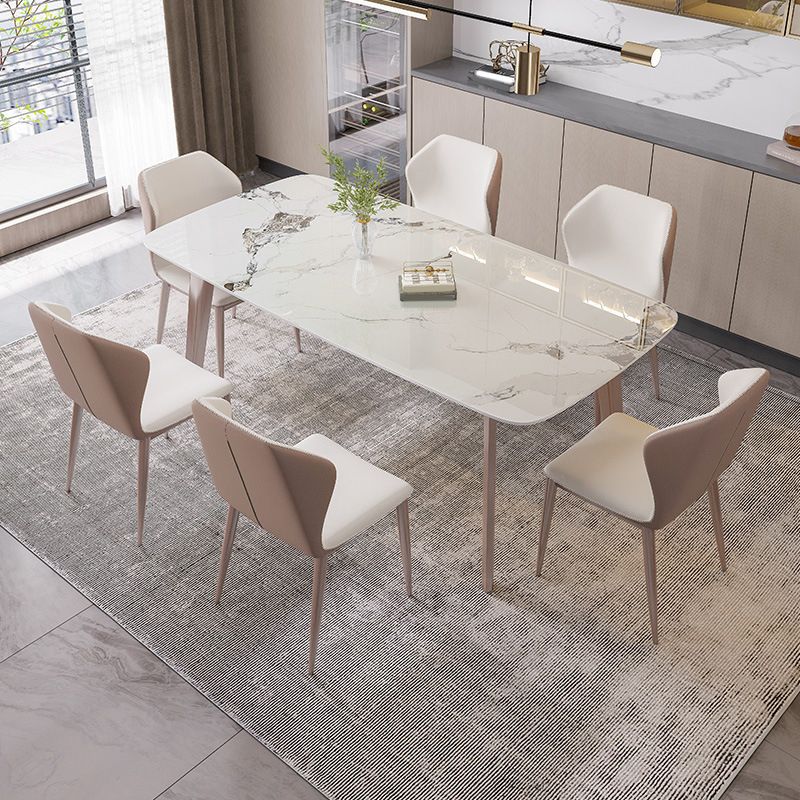 Nordic Sintered Stone Top Dining Set Rectangle 1/2/5/7 Pieces Dining Table Set Clearhalo 'Dining Room Sets' 'Dining Tables & Seating' 'dining_room_set' 'furn' 'furn_dining_room_set' 'Furniture' 'Kitchen & Dining Furniture' 1200x1200_a1afdd7c-878e-4962-afb9-92c4d63c415b