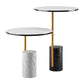 Contemporary Pedestal End Table Round Glass Top Side End Table
