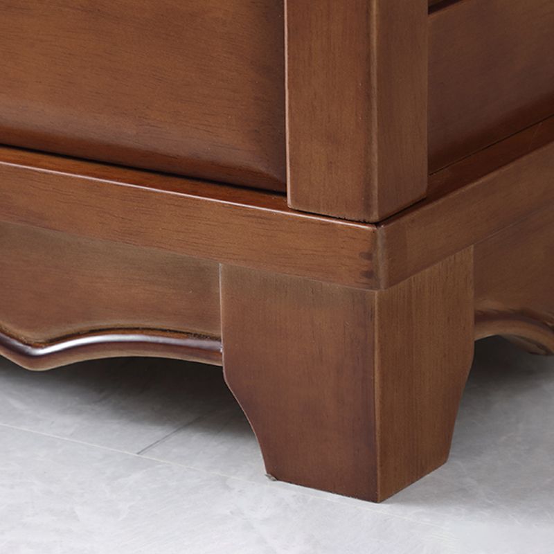 Armadio in legno massiccio di gomma tradizionale guardaroba indipendente con 2 cassetti