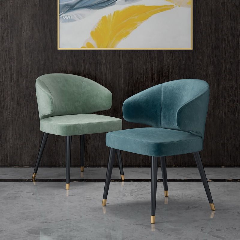 Nordic Metal Dining Room Arm Chairs Velvet Dining Side Chair for Restaurant Clearhalo ' kitchen&dining_furn' 'Dining Chairs' 'Dining Tables & Seating' 'dining_chair' 'furn' 'furn_dining_chair' 'Furniture' 'furniture_dining_chair' 'Kitchen & Dining Furniture' 'kitchen' 1200x1200_a1b136f4-17f3-4775-b029-709e79a3a334