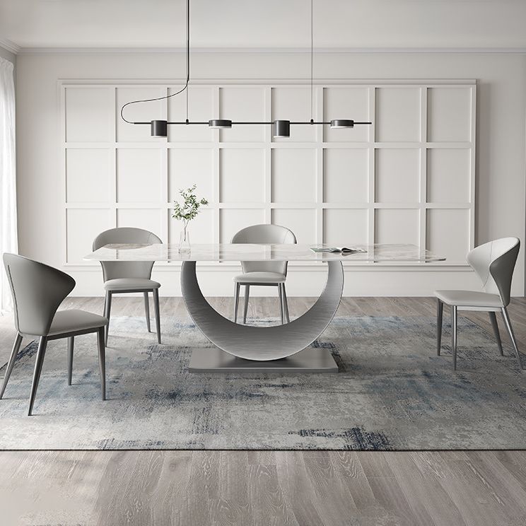 デザイナースタイルの焼結ストーンダイニングセット長方形1/3/4/5/7ピースディネットテーブルセット