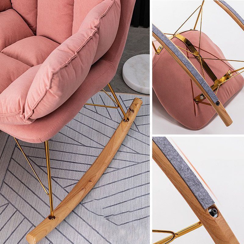 Silla de balancín de terciopelo de cojines removibles modernos para sala de estar para sala de estar