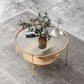 17.72" Tall Contemporary Style Coffee Cocktail Table Glass-Topped Coffee Table