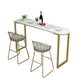 Contemporary Free Form Bar Table with Metal Base for Living Room