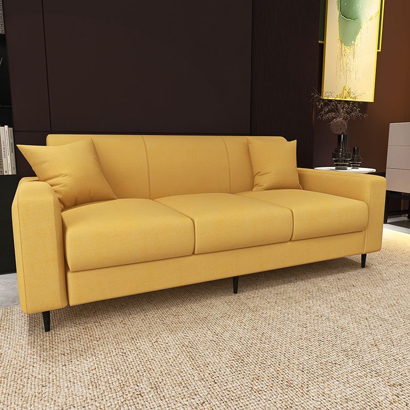 Banco de settee de brazo cuadrado de mezcla de algodón de algodón contemporáneo