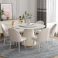Round Stone Dining Site Table Traditional Luxury Pedestal Casual Furniture Clearhalo ' dining_table' 'Dining Tables & Seating' 'Dining Tables' 'furn' 'furn_dining_table' 'Furniture' 'furniture_dining_table' 'Kitchen & Dining Furniture' 'kitchen&dining_furn' 'kitchen' 'kitchen_dining_table' 1200x1200_a1b4fe5a-edc4-4958-a417-f51f7e2e4768