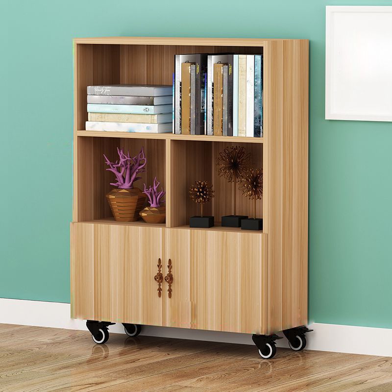 Contemporary Standard Bookcase Vertical Closed Back Bookshelf with Wheels Clearhalo 'Bookcases' 'furn' 'furn_bookcases' 'Furniture' 'Office Furniture' 1200x1200_a1b62e8f-91a3-43bc-82ae-c7f0dc5d43fe