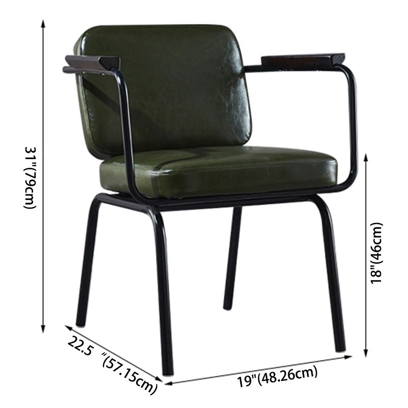 Modern Industrial Style Leather Solid Back Side Chair 31"H Dining Chair for Restaurant Bedroom Clearhalo ' kitchen&dining_furn' 'Dining Chairs' 'Dining Tables & Seating' 'dining_chair' 'furn' 'furn_dining_chair' 'Furniture' 'furniture_dining_chair' 'Kitchen & Dining Furniture' 'kitchen' 1200x1200_a1b71f08-8dd7-4981-bb86-e16e47dd0ae0