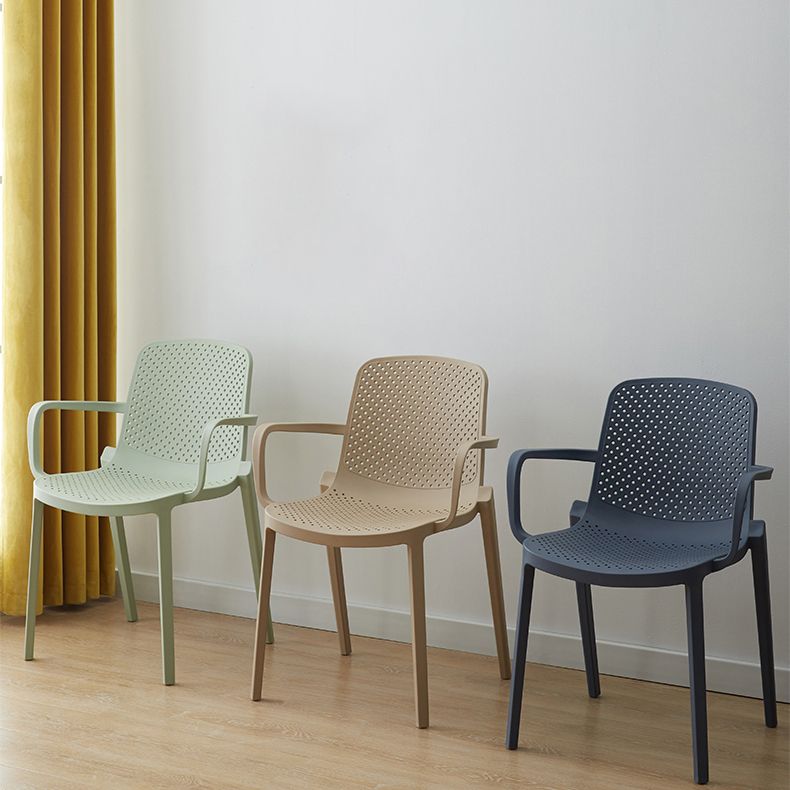 Eigentijdse plastic stoel stoel vaste achterkant keuken eetkamerstoel