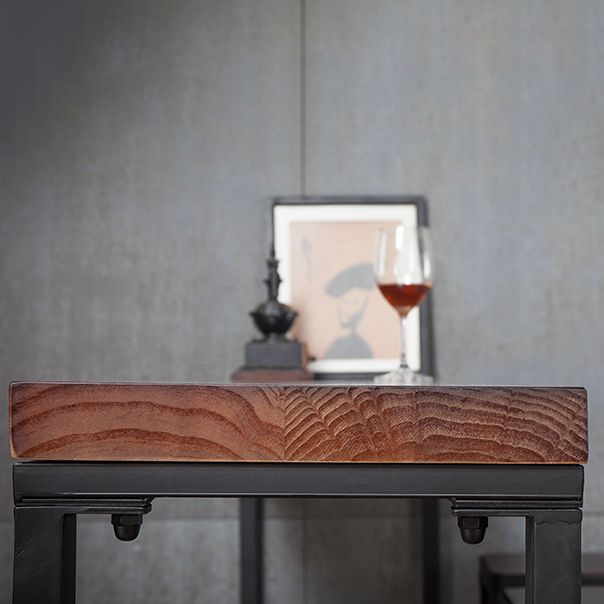 Indoor Brown Wood Bistro Table Modern Rectangle Footrest Cocktail Bar Table Clearhalo 'Bar Furniture' 'Bar Tables' 'bar_tables' 'furn' 'furn_bar_tables' 'Furniture' 'furniture_bar_tables' 'Kitchen & Dining Furniture' 1200x1200_a1b8a780-1e3a-40dd-9956-04f4071b984c