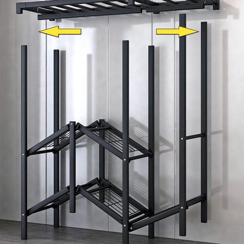 Armario de metal y tela Estilo industrial de dormitorio Rectangular Armario