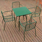 Industrial Patio Dining Side Chair Metal Slat Back Arm Chair