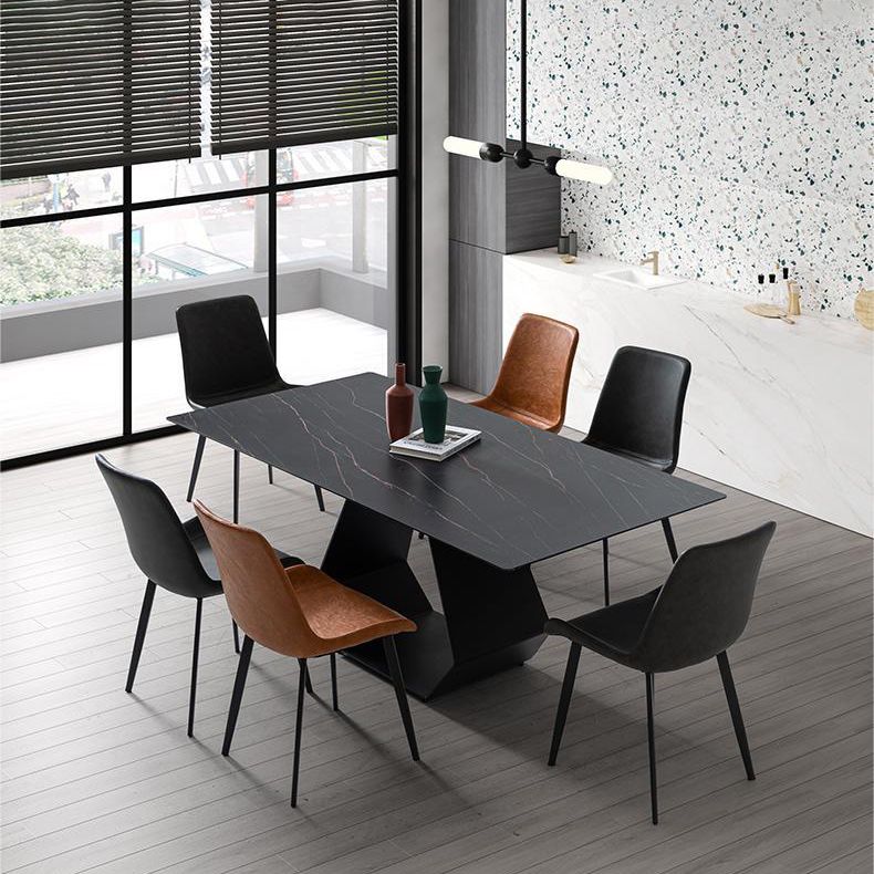 Sedia industriale imbottita senza braccioli da cucina Parsons sedia laterale in ecopelle