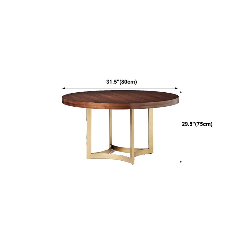 Modern Frame Base Wooden Coffee Table Round Top Shape Cocktail Table for Living Room