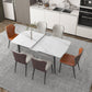 Modern 1/4/5/7 Pieces Dinette Set with White Sintered Stone Top Scalable Dining Table Set Clearhalo 'Dining Room Sets' 'Dining Tables & Seating' 'dining_room_set' 'furn' 'furn_dining_room_set' 'Furniture' 'furniture_dining_room_set' 'Kitchen & Dining Furniture' 1200x1200_a1bdbdd4-b0fb-4f31-8608-542d6c523915